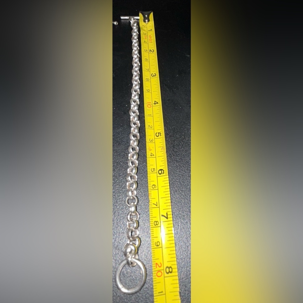 .925 Solid Sterling Silver Rolo Chain/Bracelt Set… - image 3